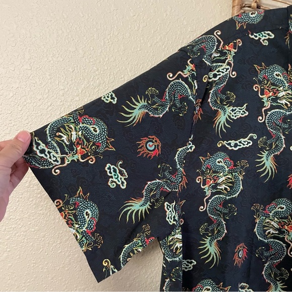 RVCA Neon Dragon Button Up Shirt Asian Artsy B18  Men's Sz XXL NWT B18 - Picture 6 of 13